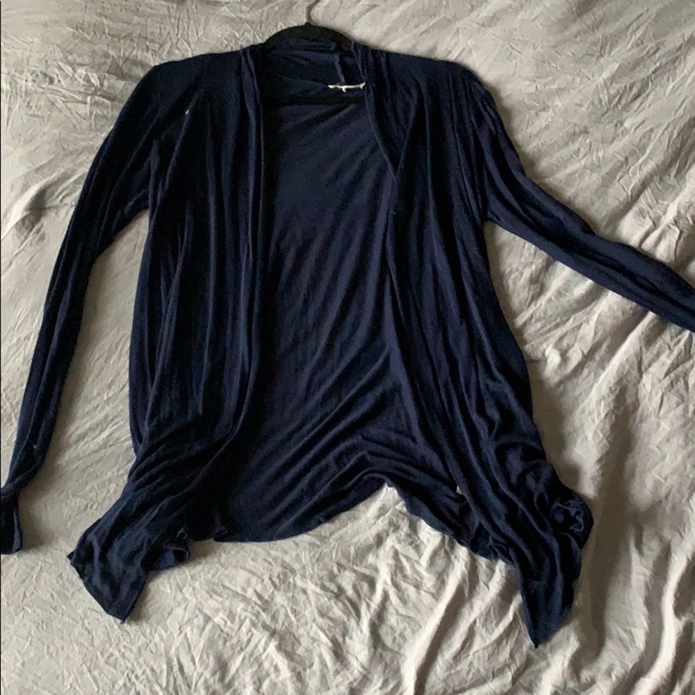 Sheer/lighweight Navy open cardigan
